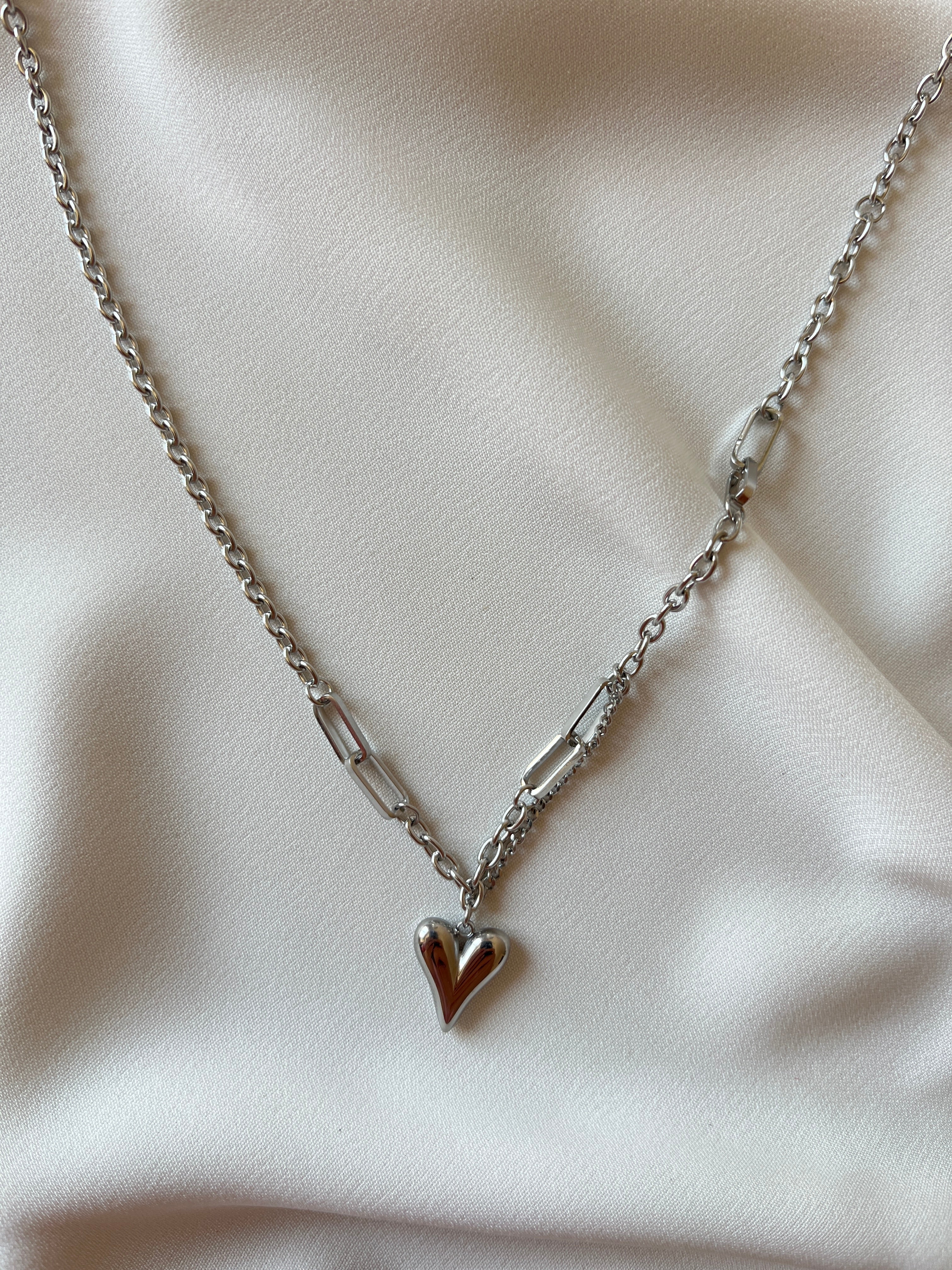 Kalp Boğum Kolye Silver